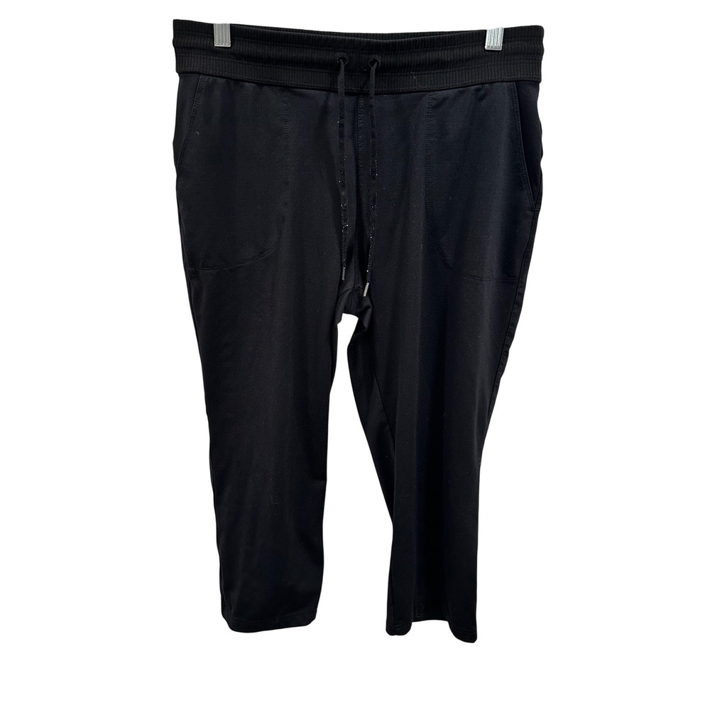 Athleta Black Capri Jogger Pants Women's Size M Casual Athleisure Workout